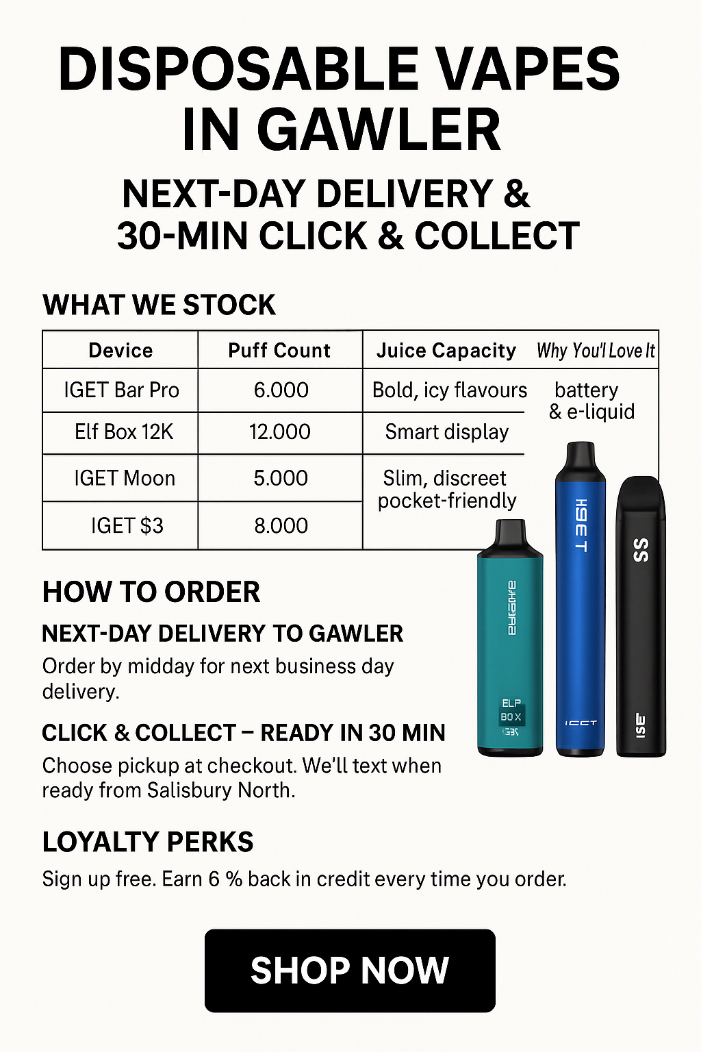 Elf Box Vapes in Gawler